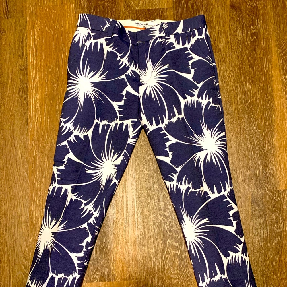 MR TURK Blue/White Funky Print cotton PANTS - Size 29